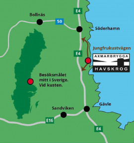 Axmar Brygga och Axmar bruk, mitt i Sverige fast vid havet.