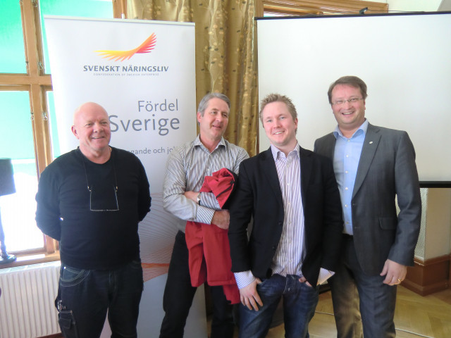 Leif Englund, LKG Serviceteknik, Nils Axnér, Deltab, Rickard Häll, Precisallt Media, och Lars Beckman, regionchef Svenskt Näringsliv