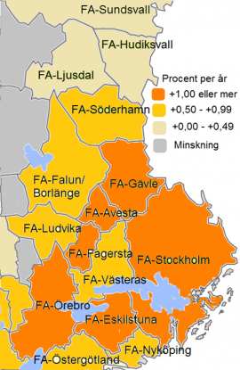 Förändringar i pendling till och från Gävle